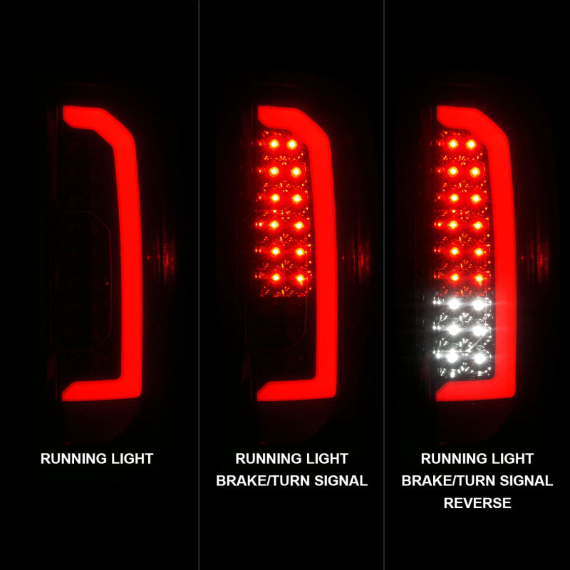 ANZO 15-21 GMC Canyon Full LED Tail Lights w/ Red Lightbar Black Housing Smoke Lens 311435