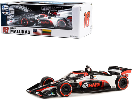 Dallara IndyCar 18 David Malukas "HMD Trucking" Dale Coyne Racing with HMD Motorsports (Road Course Configuration) "NTT IndyCar Series" (2023) 1/18 Diecast Model Car by Greenlight free shipping USA - Rapid Vehicles
