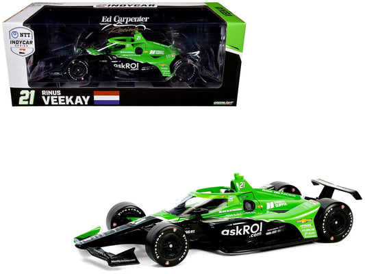 Dallara IndyCar 21 Rinus VeeKay "Risk On International" Ed Carpenter Racing "NTT IndyCar Series" (2024) 1/18 Diecast Model Car by Greenlight free shipping USA - Rapid Vehicles