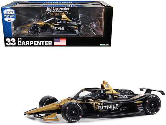 Dallara IndyCar 33 Ed Carpenter "Bitnile" Ed Carpenter Racing "NTT IndyCar Series" (2023) 1/18 Diecast Model Car by Greenlight free shipping USA - Rapid Vehicles