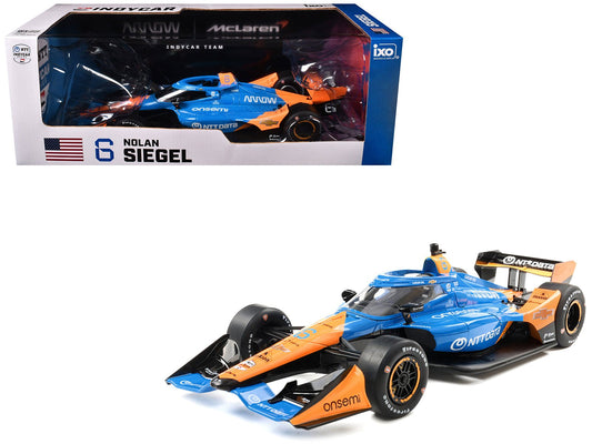 Dallara IndyCar 6 Nolan Siegel "NTT Data" Arrow McLaren (Road Course Configuration) "NTT IndyCar Series" (2025) 1/18 Diecast Model Car by IXO Models free shipping USA - Rapid Vehicles
