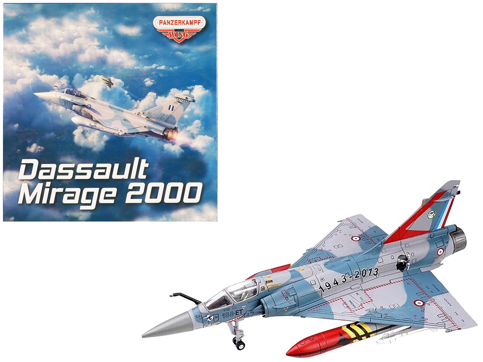 Dassault Mirage 2000 - 5F Fighter Aircraft "70th Anniversary of Corsica Squadron" French Air Force "Wing" Series 1/72 Diecast Model by Panzerkampf free shipping USA - Rapid Vehicles