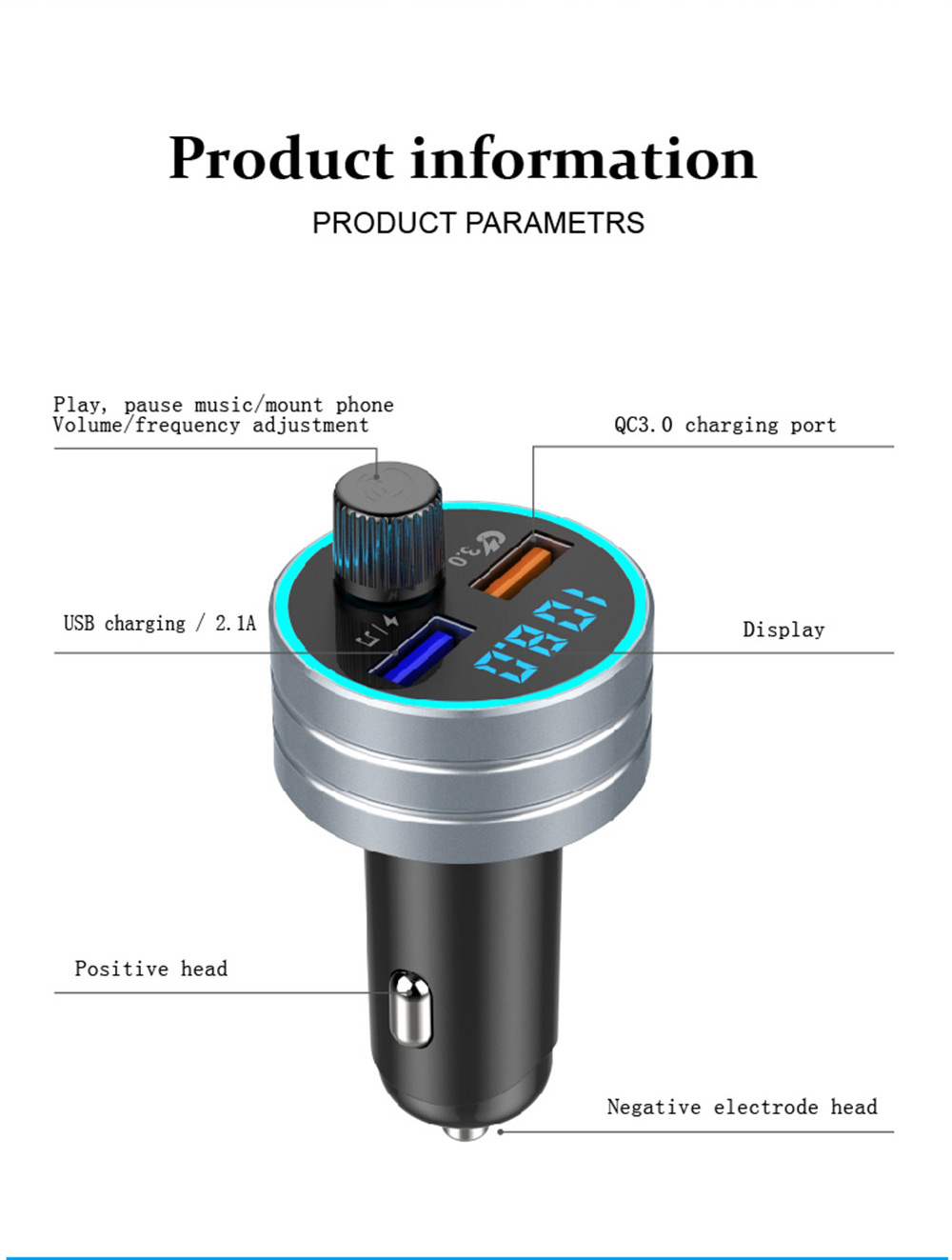 QC 3.0 Dual USB Fast Car Charger with Bluetooth Mp3 Player - Premium Tech Accessories from Teal Simba - Just $25.99! Shop now at Rapidvehicles