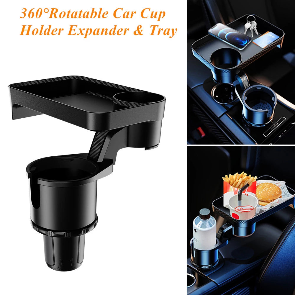 Multifunctional Car Cup Holder Expander 360°Rotating with Tray - Premium Automotive from Lilac Milo - Just $23.99! Shop now at Rapidvehicles