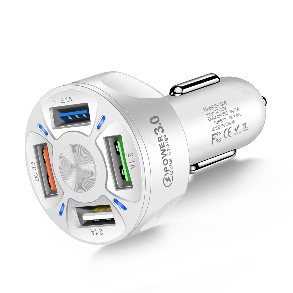 4 USB Car Charger Fast 7A QC3.0 Quick Car Chargr Adapter - Premium Tech Accessories from Lilac Milo - Just $11.99! Shop now at Rapidvehicles