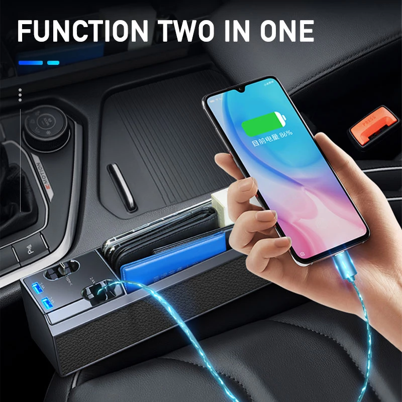 Car Seat Side Organizer with Charger Cable Car Seat Gap Storage - Premium Tech Accessories from Teal Simba - Just $25.99! Shop now at Rapidvehicles