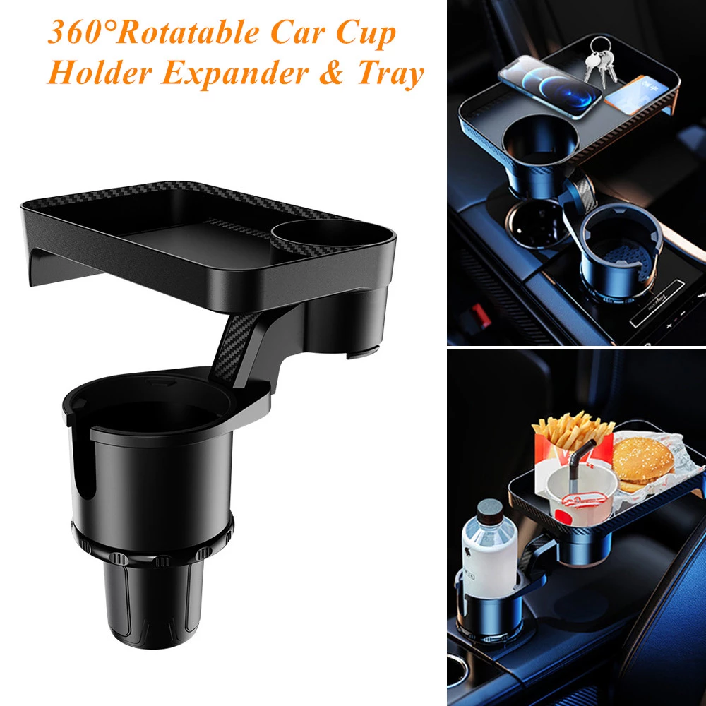 Multifunctional Car Cup Holder with Attachable Tray 360° Swivel - Premium Automotive from Teal Simba - Just $26.99! Shop now at Rapidvehicles