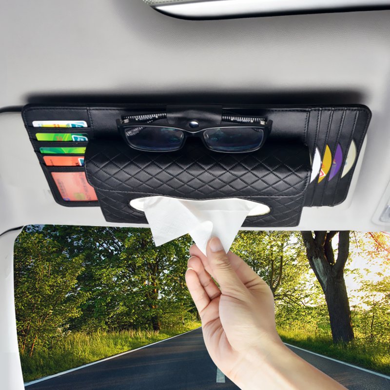 Leather Multifunction Car Visor Organizer - Premium Automotive from Fuchsia Molly - Just $56.99! Shop now at Rapidvehicles