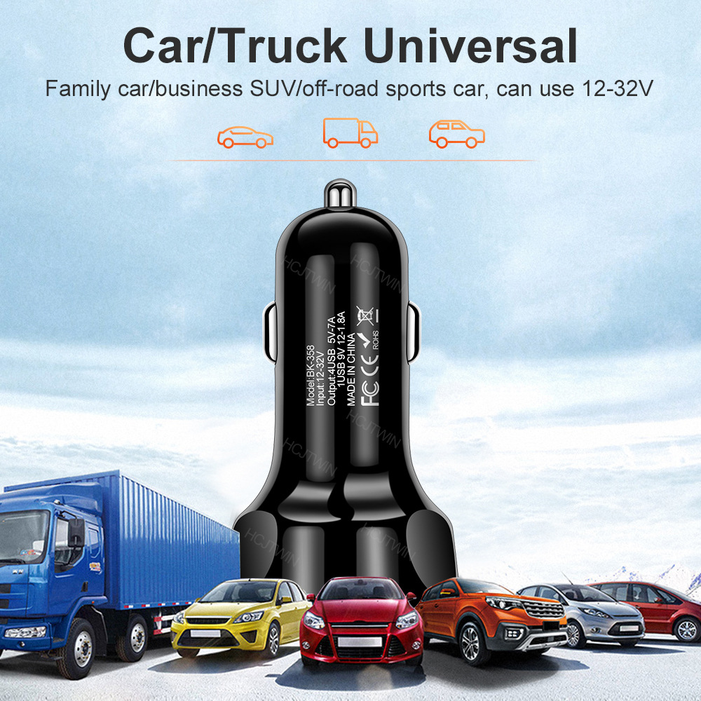 4 USB Car Charger Fast 7A QC3.0 Quick Car Chargr Adapter - Premium Tech Accessories from Lilac Milo - Just $11.99! Shop now at Rapidvehicles