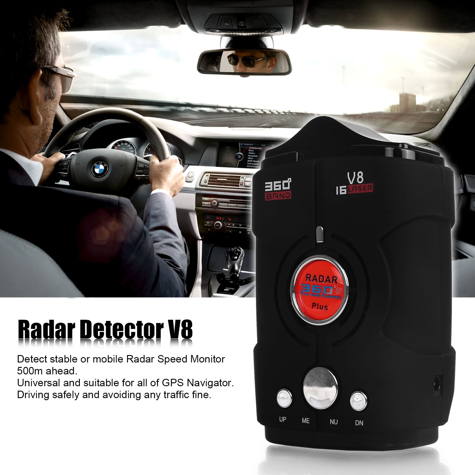 V8 Car Radar Detector Speed Camera Detectors - Premium Automotive from Teal Simba - Just $21.99! Shop now at Rapidvehicles