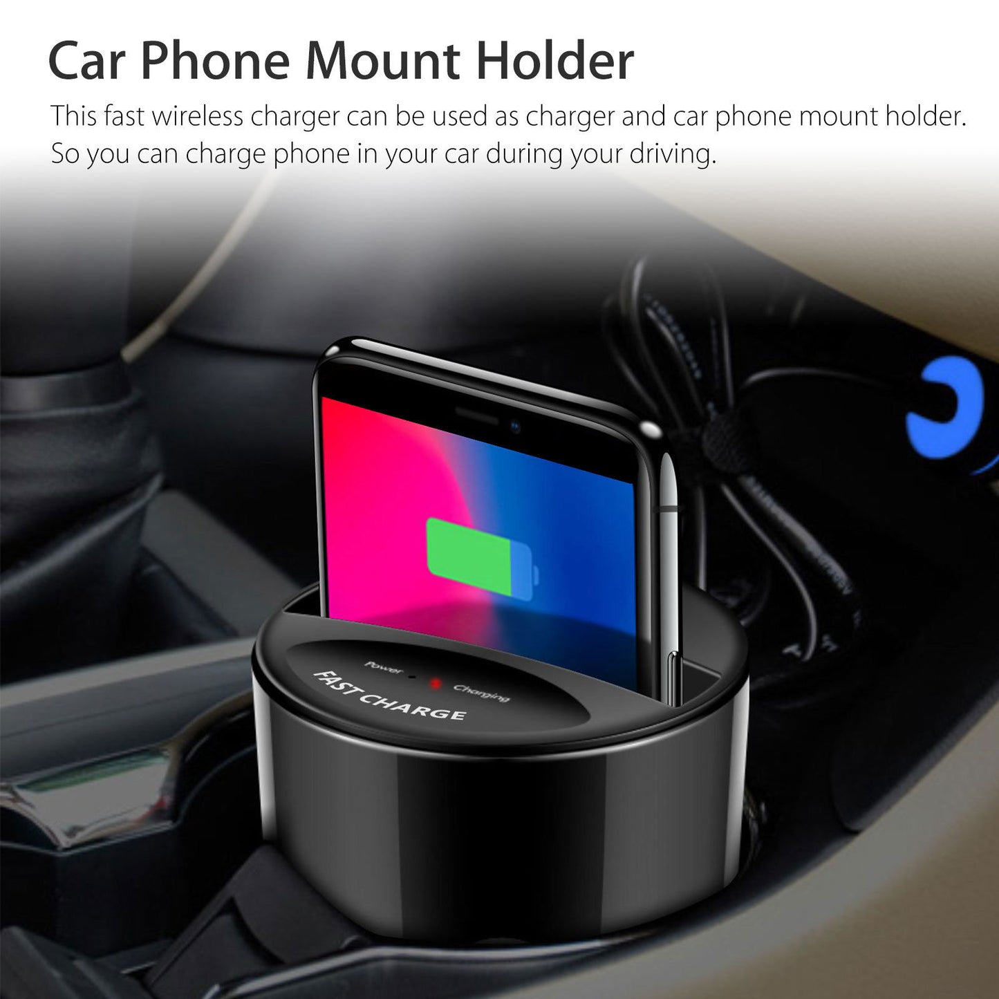 Wireless Car Charger Cup Holder - Premium Tech Accessories from Teal Simba - Just $50.39! Shop now at Rapidvehicles