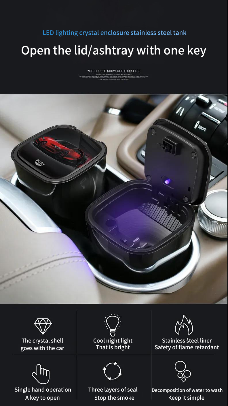 Auto Car ashtray multi function ashtray with light - Premium Automotive from Lilac Milo - Just $23.39! Shop now at Rapidvehicles