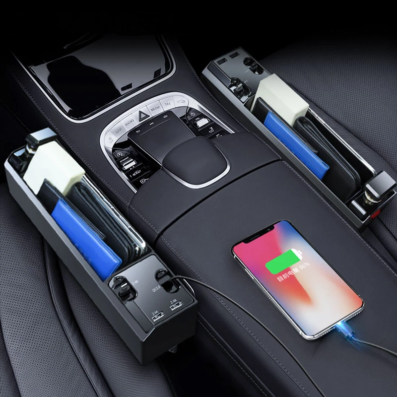 Car Seat Side Organizer with Charger Cable Car Seat Gap Storage - Premium Tech Accessories from Teal Simba - Just $25.99! Shop now at Rapidvehicles