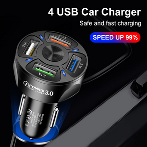 4 USB Car Charger Fast 7A QC3.0 Quick Car Chargr Adapter - Premium Tech Accessories from Lilac Milo - Just $11.99! Shop now at Rapidvehicles