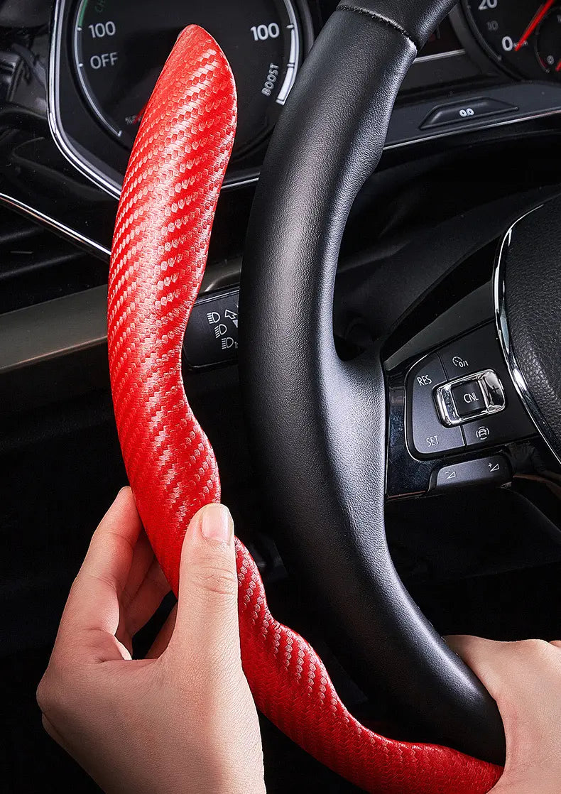 1Pair Carbon Fiber Universal Car Steering Wheel Cover - Premium Automotive from Lilac Milo - Just $20.99! Shop now at Rapidvehicles