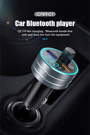 QC 3.0 Dual USB Fast Car Charger with Bluetooth Mp3 Player - Premium Tech Accessories from Teal Simba - Just $15.99! Shop now at Rapidvehicles