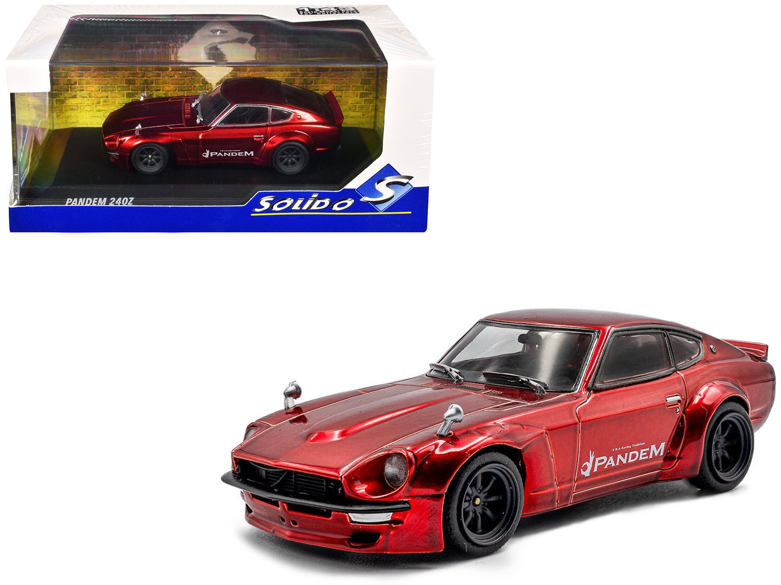 Datsun Pandem 240Z Red Metallic 1/43 Diecast Model Car by Solido free shipping USA - Rapid Vehicles