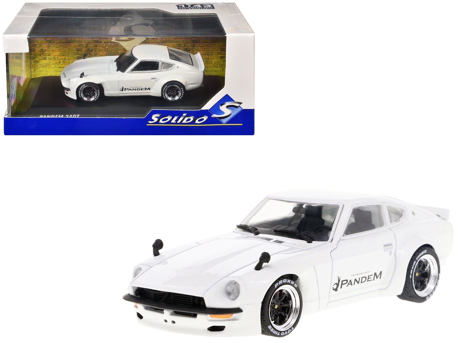 Datsun Pandem 240Z White 1/43 Diecast Model Car by Solido free shipping USA - Rapid Vehicles