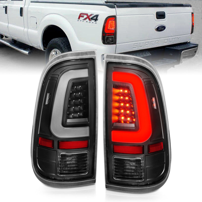 ANZO 2008-2016 Ford F-250 LED Taillights Black Housing Clear Lens (Pair) 311356