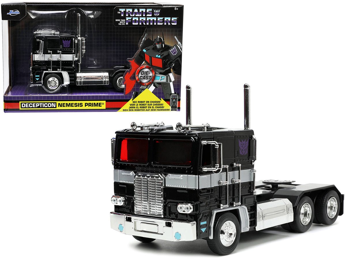 Decepticon Nemesis Prime with Robot on Chassis "Transformers" TV Series "Hollywood Rides" Series 1/24 Diecast Model by Jada free shipping USA - Rapid Vehicles
