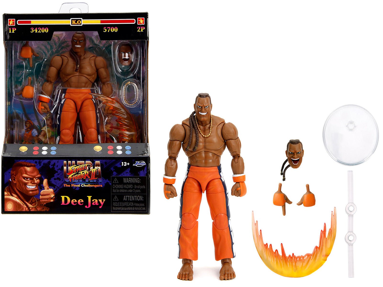 Dee Jay 6" Moveable Figure with Accessories and Alternate Head and Hands "Ultra Street Fighter II: The Final Challengers" (2017) Video Game Model by Jada free shipping USA - Rapid Vehicles