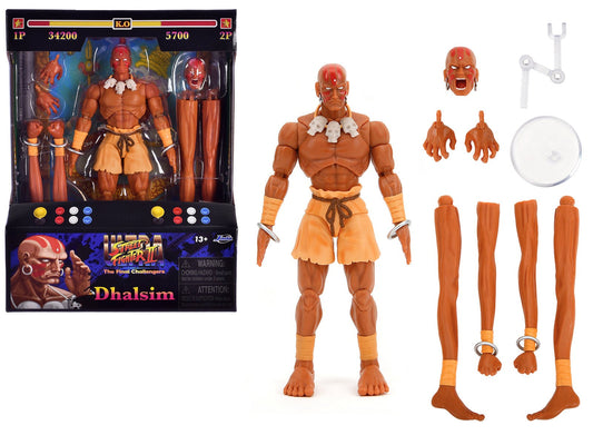 Dhalsim 6" Moveable Figure with Alternate Head and Limbs "Ultra Street Fighter II: The Final Challengers" (2017) Video Game Model by Jada free shipping USA - Rapid Vehicles