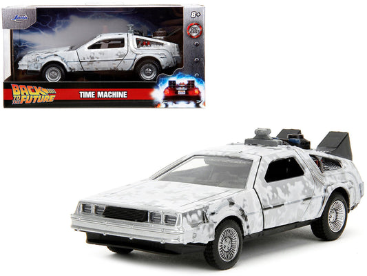 DMC DeLorean Time Machine Brushed Metal (Frost Version) "Back to the Future" (1985) Movie "Hollywood Rides" Series 1/32 Diecast Model Car by Jada free shipping USA - Rapid Vehicles