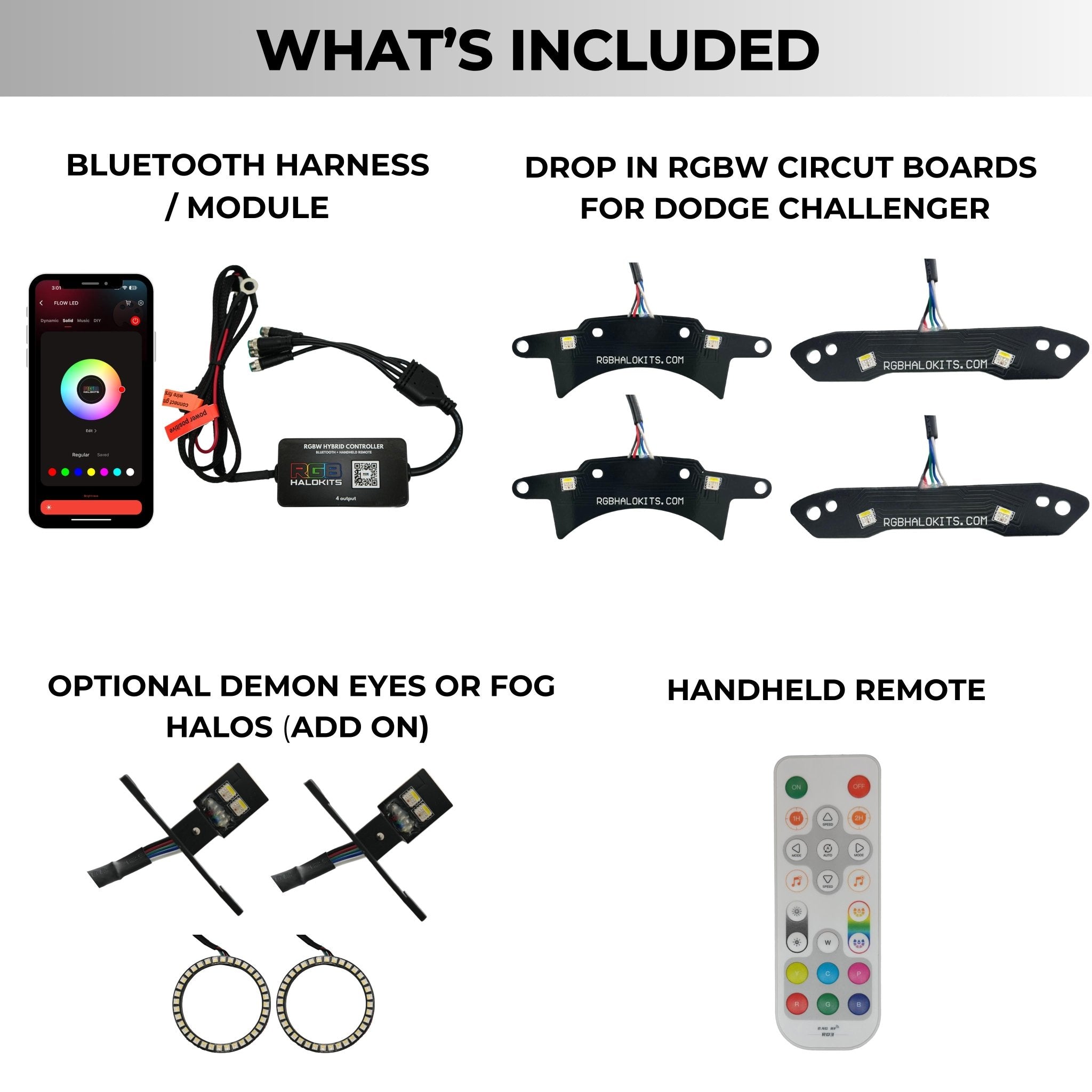 Dodge Challenger RGBW DRL Boards (2015-2024) - Rapid Vehicles