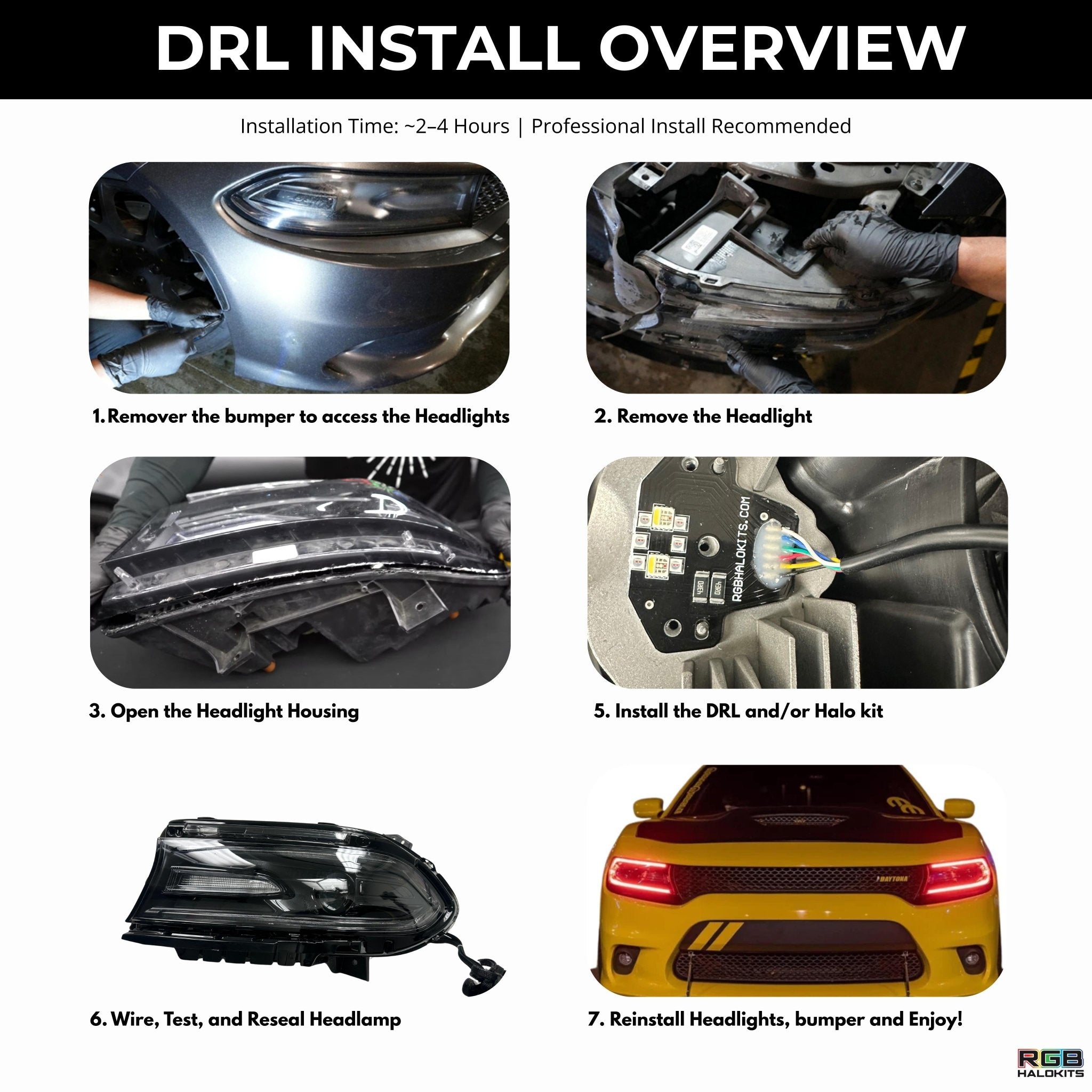 Dodge Charger RGBWA DRL Boards (2015-2024) - Rapid Vehicles