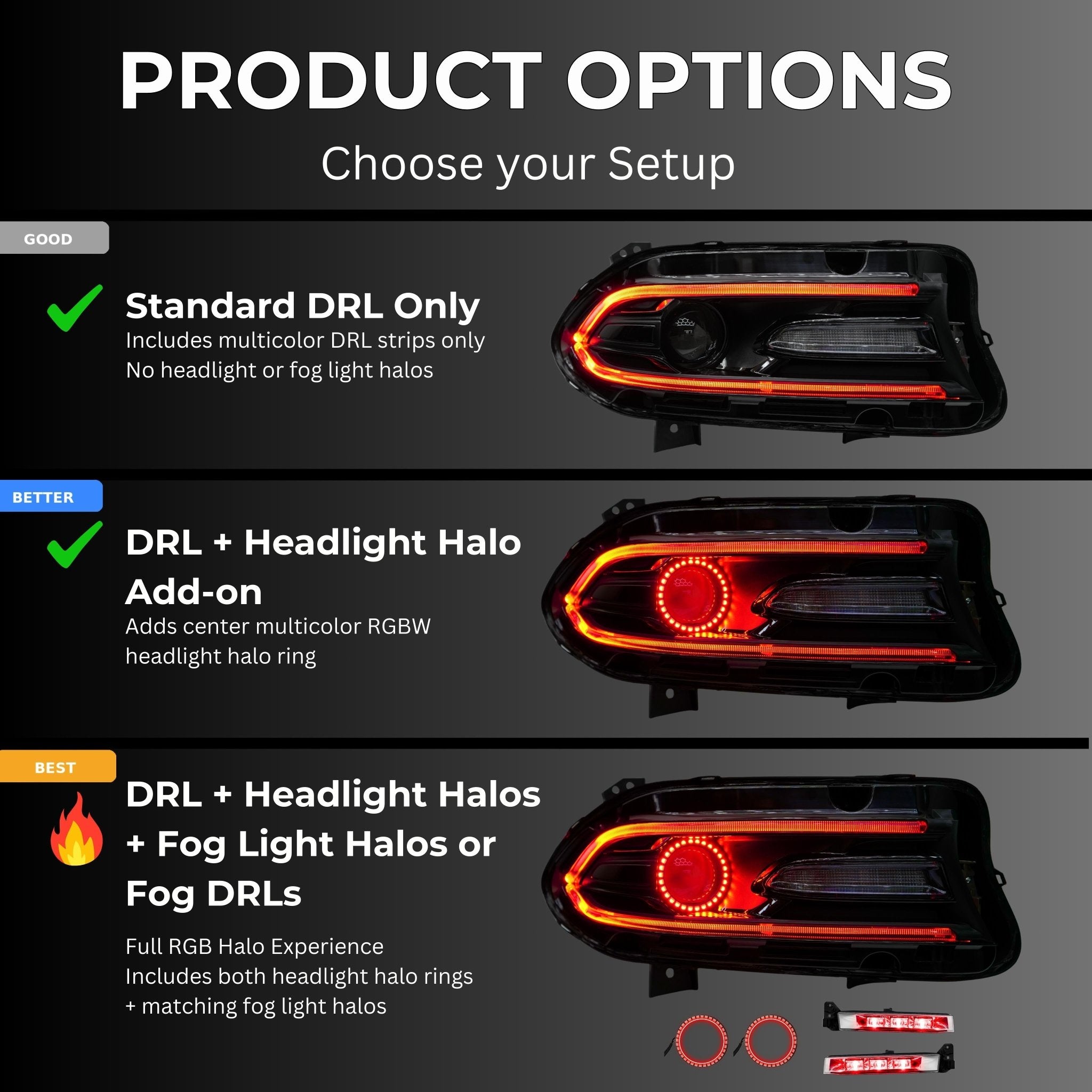Dodge Charger RGBWA DRL Boards (2015-2024) - Rapid Vehicles