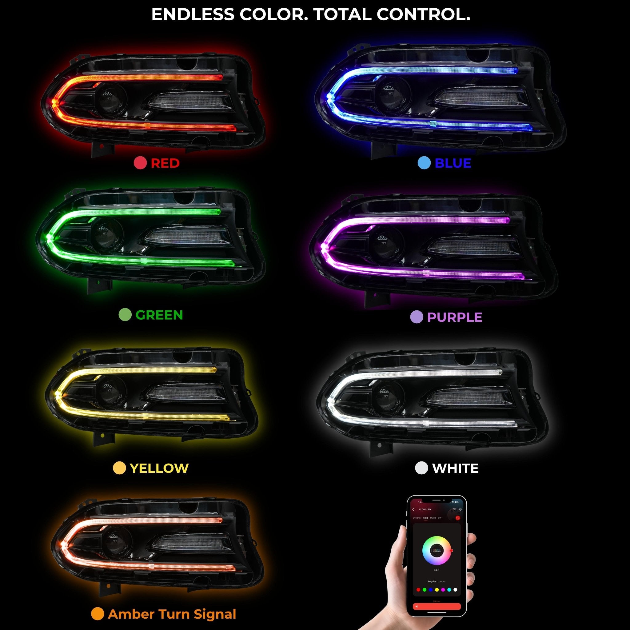 Dodge Charger RGBWA DRL Boards (2015-2024) - Rapid Vehicles