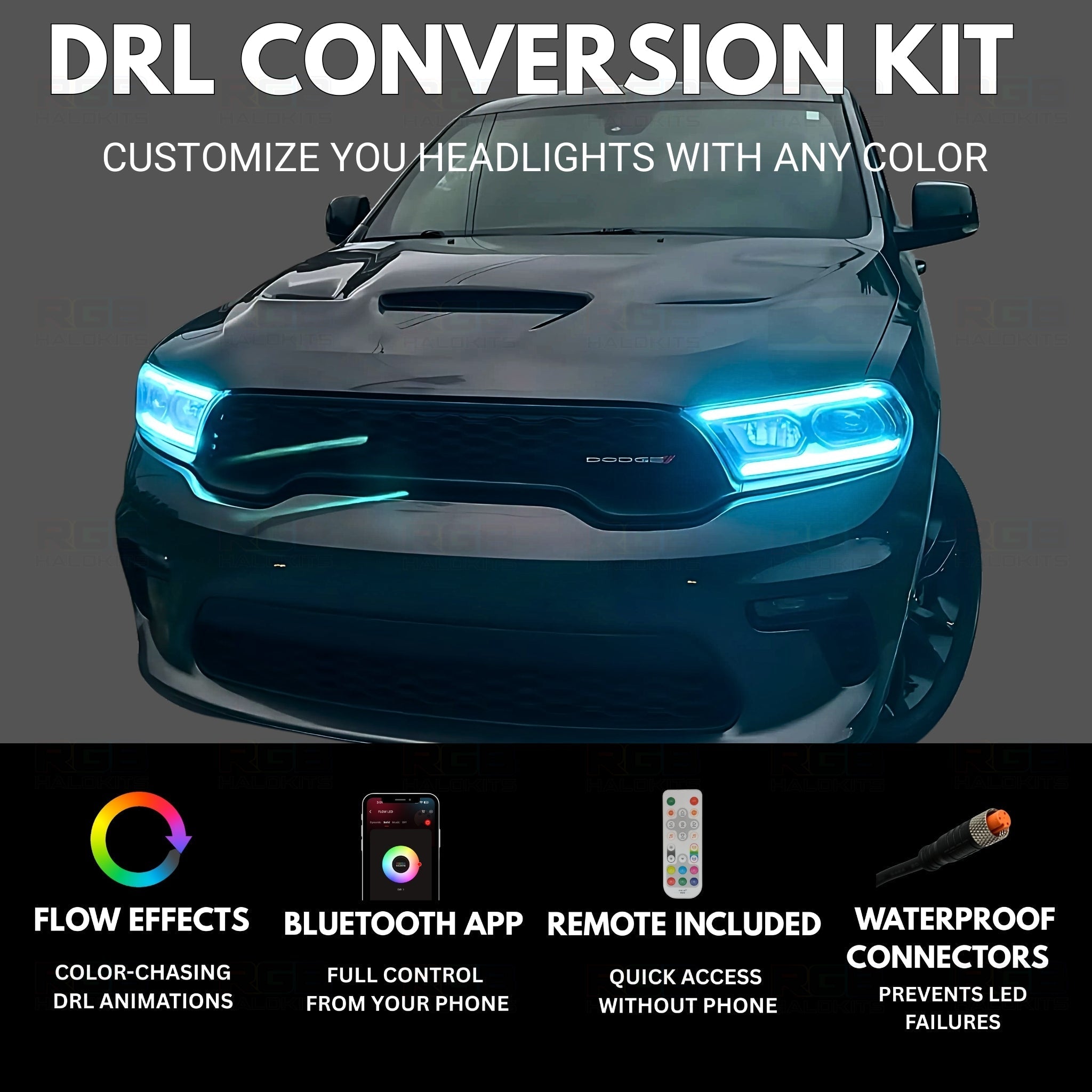 Dodge Durango Multicolor Flow DRL Kit (2021-2026) - Rapid Vehicles