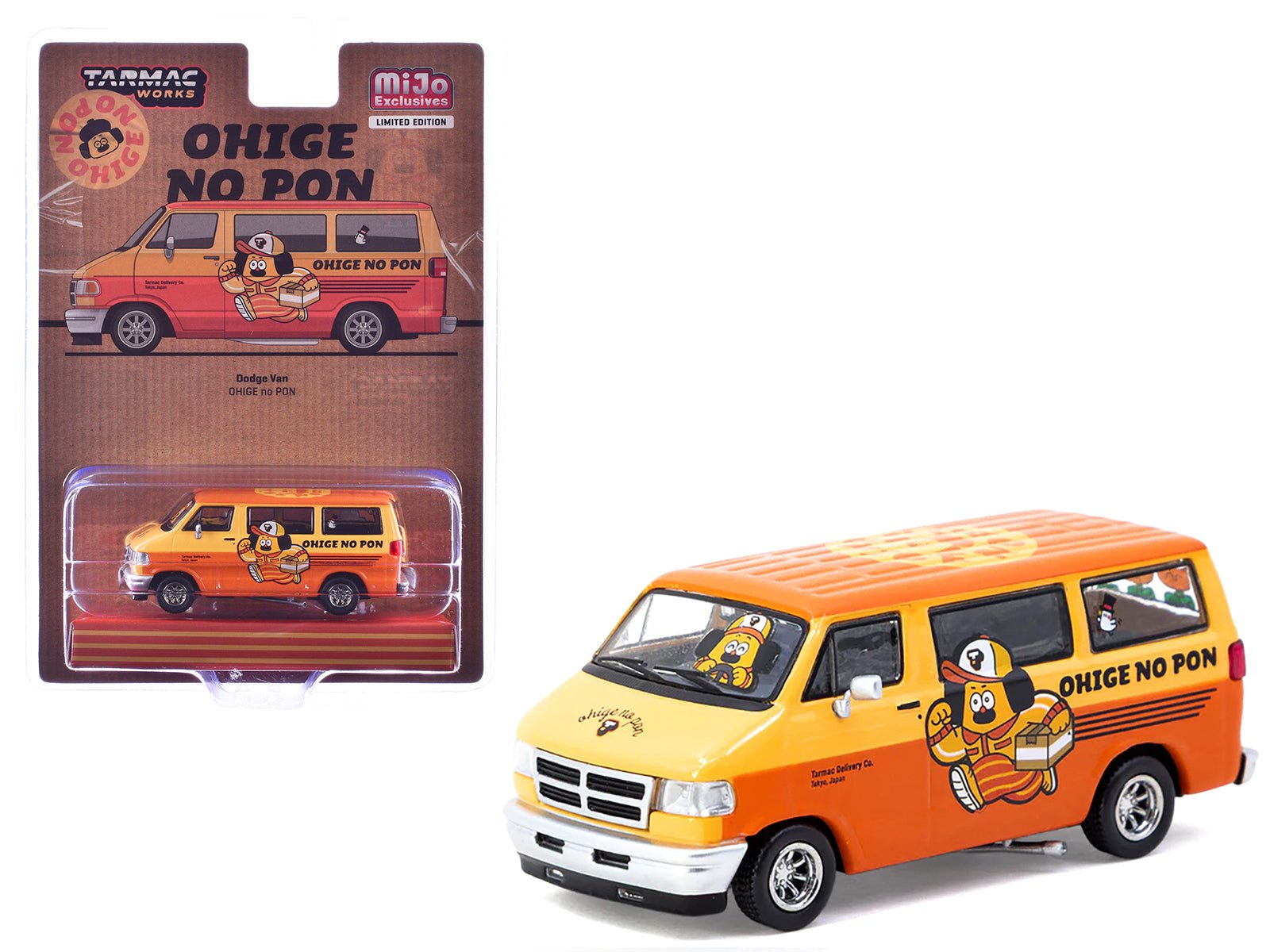 Dodge Van "Ohige no Pon" Orange Two - Tone "Global64" Series 1/64 Diecast Model by Tarmac Works free shipping USA - Rapid Vehicles