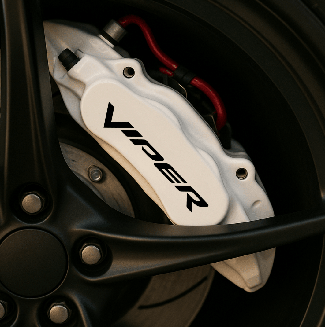 Dodge Viper Brake Caliper Decals – Universal Fit | Set of 8 (3" to 6") - Rapid Vehicles