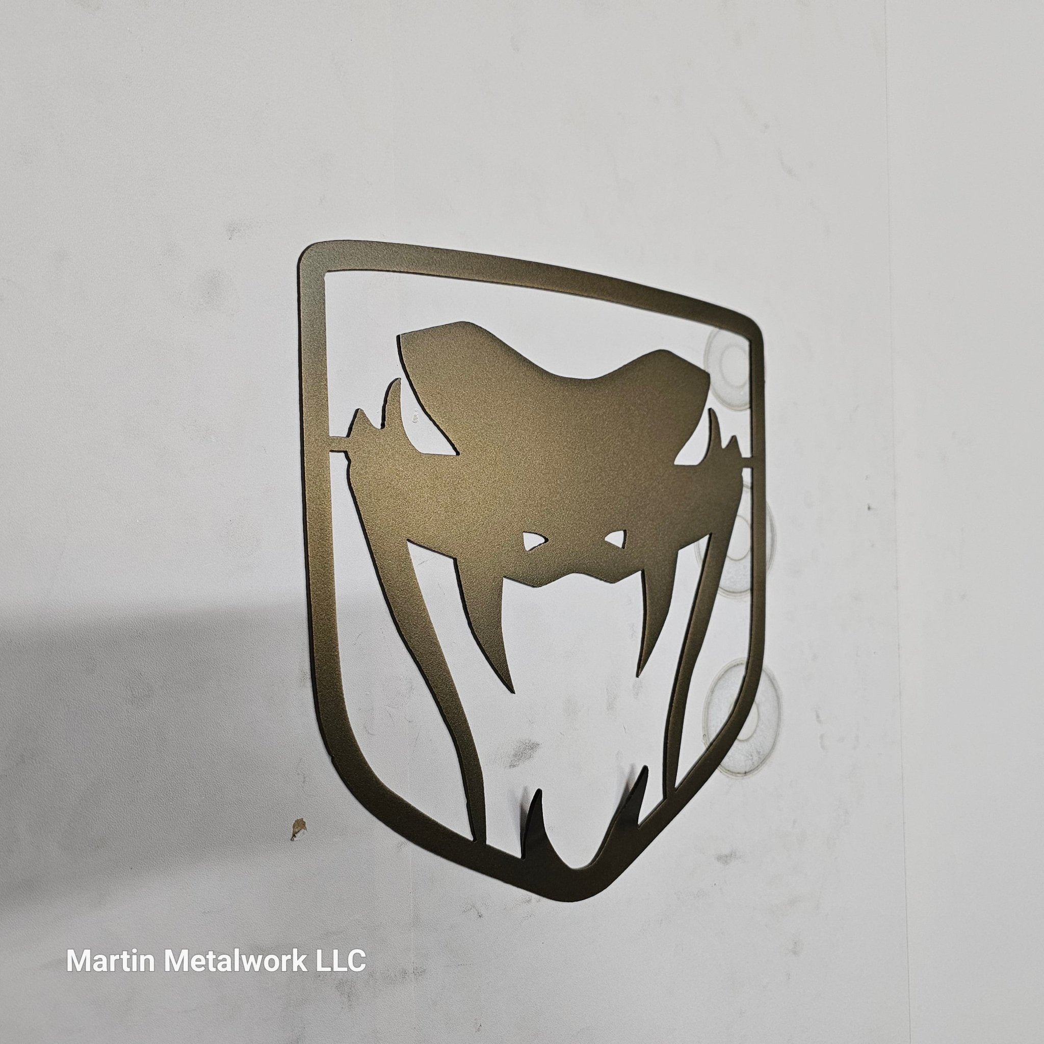 Dodge Viper Logo Steel Wall Art – 14"x14" Modern Mopar Garage Decor - Rapid Vehicles