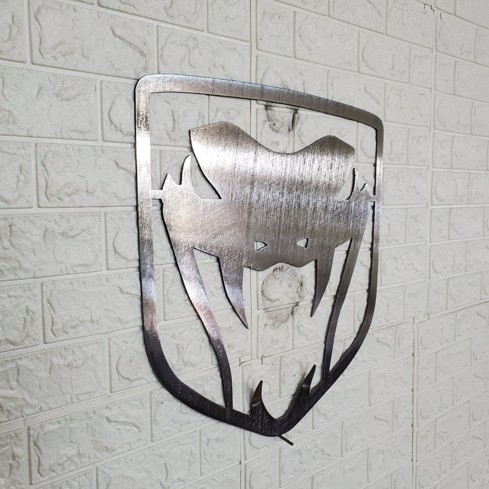 Dodge Viper Logo Steel Wall Art – 14"x14" Modern Mopar Garage Decor - Rapid Vehicles