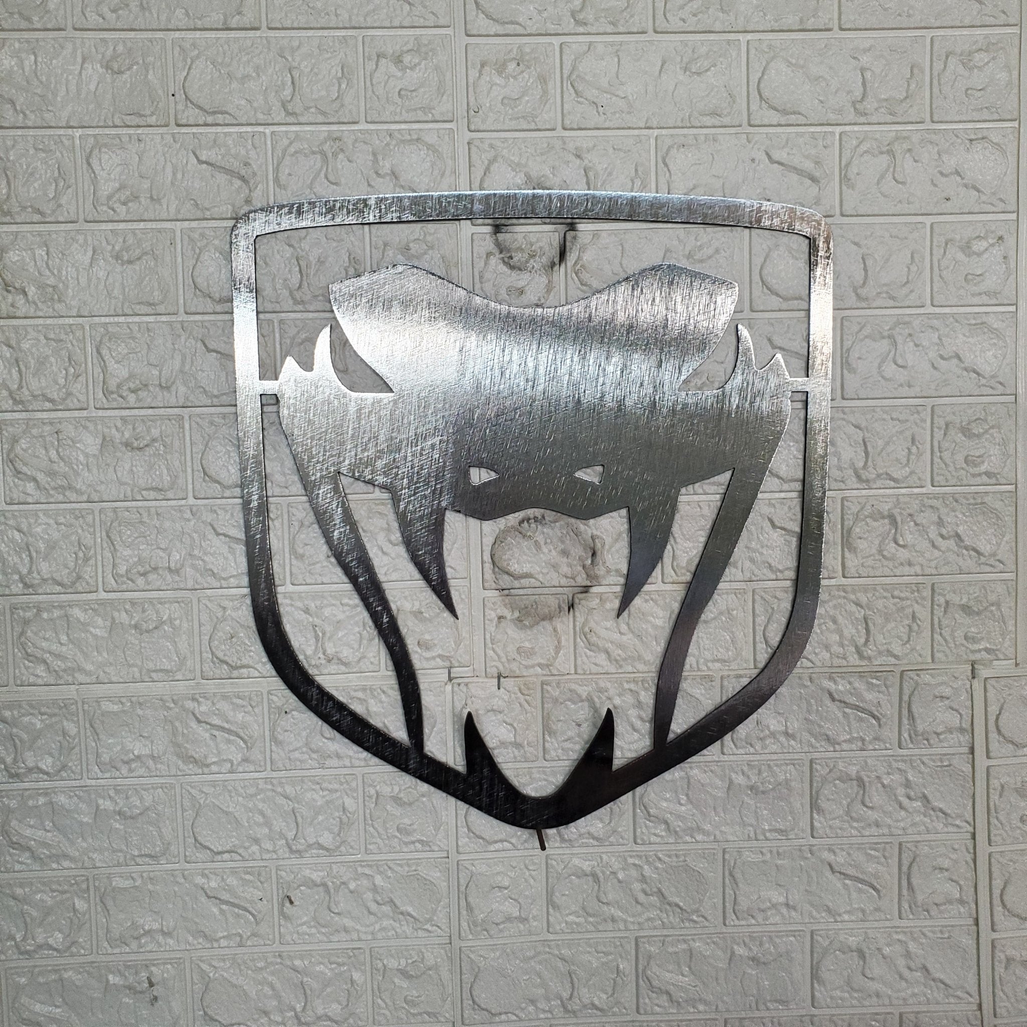 Dodge Viper Logo Steel Wall Art – 14"x14" Modern Mopar Garage Decor - Rapid Vehicles