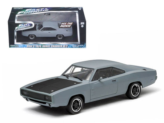Dom's 1970 Dodge Charger R/T Primered Grey "Fast and Furious" Movie (2009) 1/43 Diecast Car Model by Greenlight free shipping USA - Rapid Vehicles