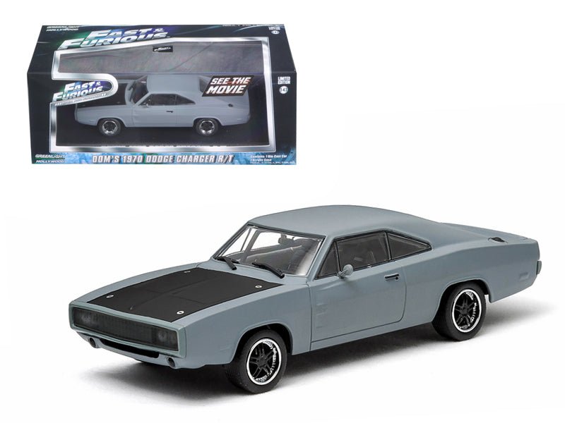 Dom's 1970 Dodge Charger R/T Primered Grey "Fast and Furious" Movie (2009) 1/43 Diecast Car Model by Greenlight free shipping USA - Rapid Vehicles