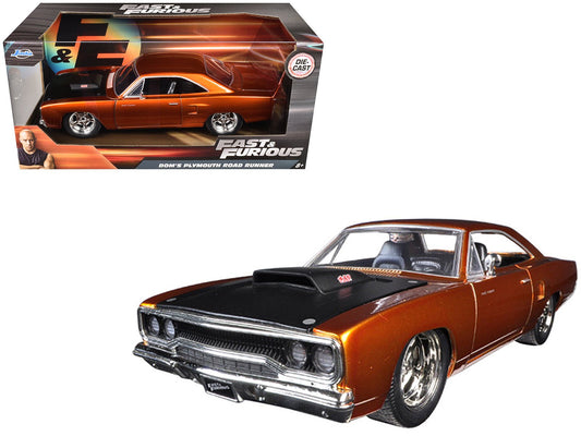 Dom's 1970 Plymouth Road Runner Copper with Black Hood "Fast & Furious 7" (2015) Movie 1/24 Diecast Model Car by Jada free shipping USA - Rapid Vehicles