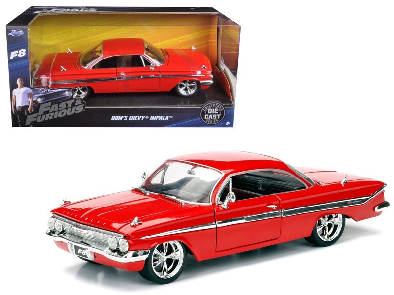 Dom's Chevrolet Impala Red "Fast & Furious F8: The Fate of the Furious" (2017) Movie 1/24 Diecast Model Car by Jada free shipping USA - Rapid Vehicles