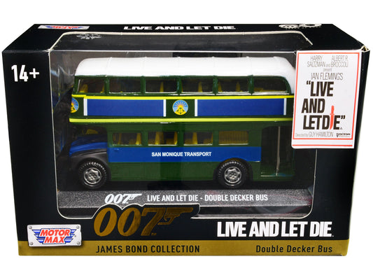 Double Decker Bus "San Monique Transport" James Bond 007 "Live and Let Die" (1973) Movie "James Bond Collection" Series Diecast Model Car by Motormax free shipping USA - Rapid Vehicles