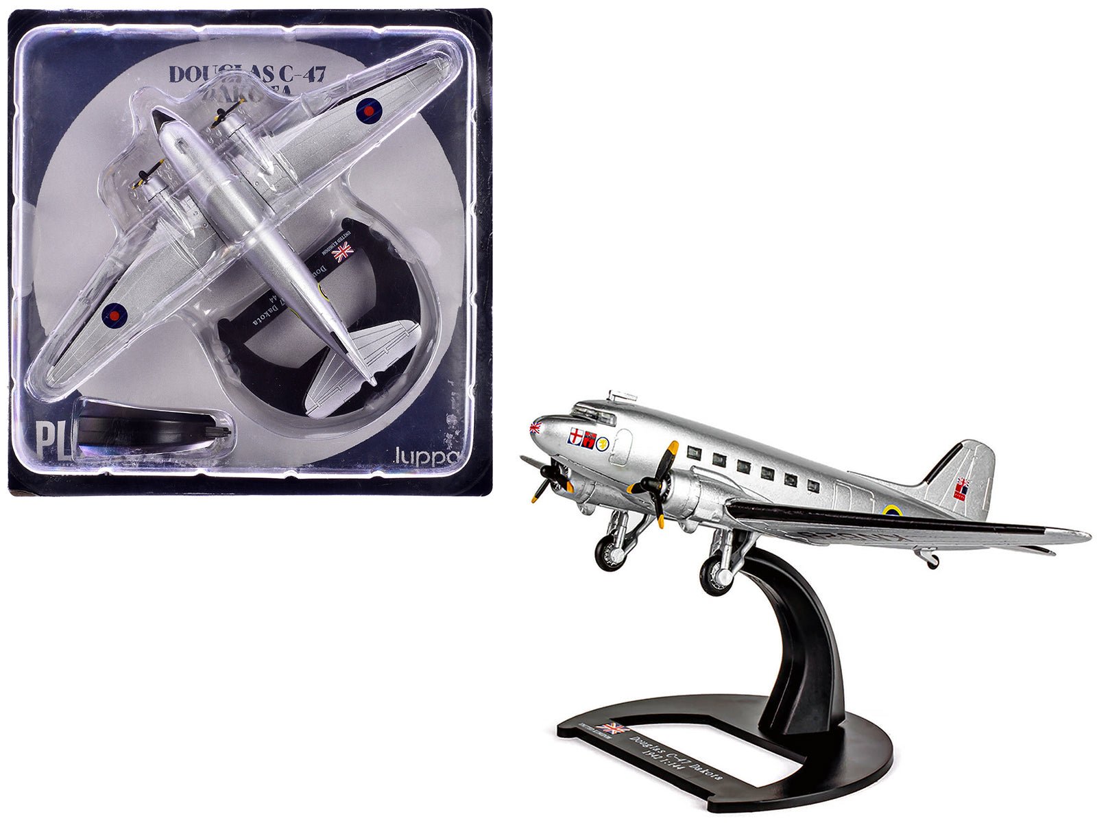 Douglas C - 47 Dakota Transport Aircraft "Field Marshal Montgomery No. 24 Squadron" Royal Air Force (1945) "Planes of World War II" Series 1/144 Diecast Model Airplane by Luppa free shipping USA - Rapid Vehicles