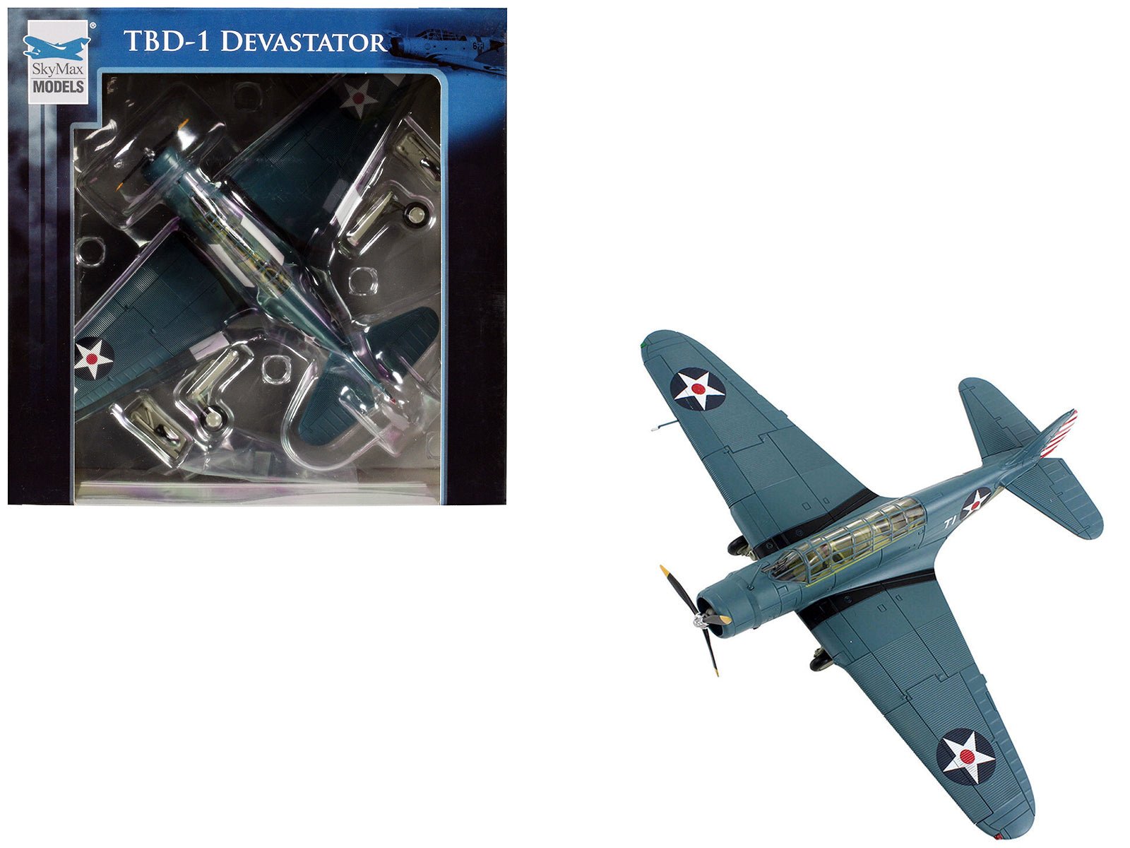 Douglas TBD - 1 Devastator Bomber Aircraft "Lt. Cdr. James Brett VT - 2 USS Lexington" (1942) United States Navy "SkyMax Models" Series 1/72 Diecast Model by Hobby Master free shipping USA - Rapid Vehicles