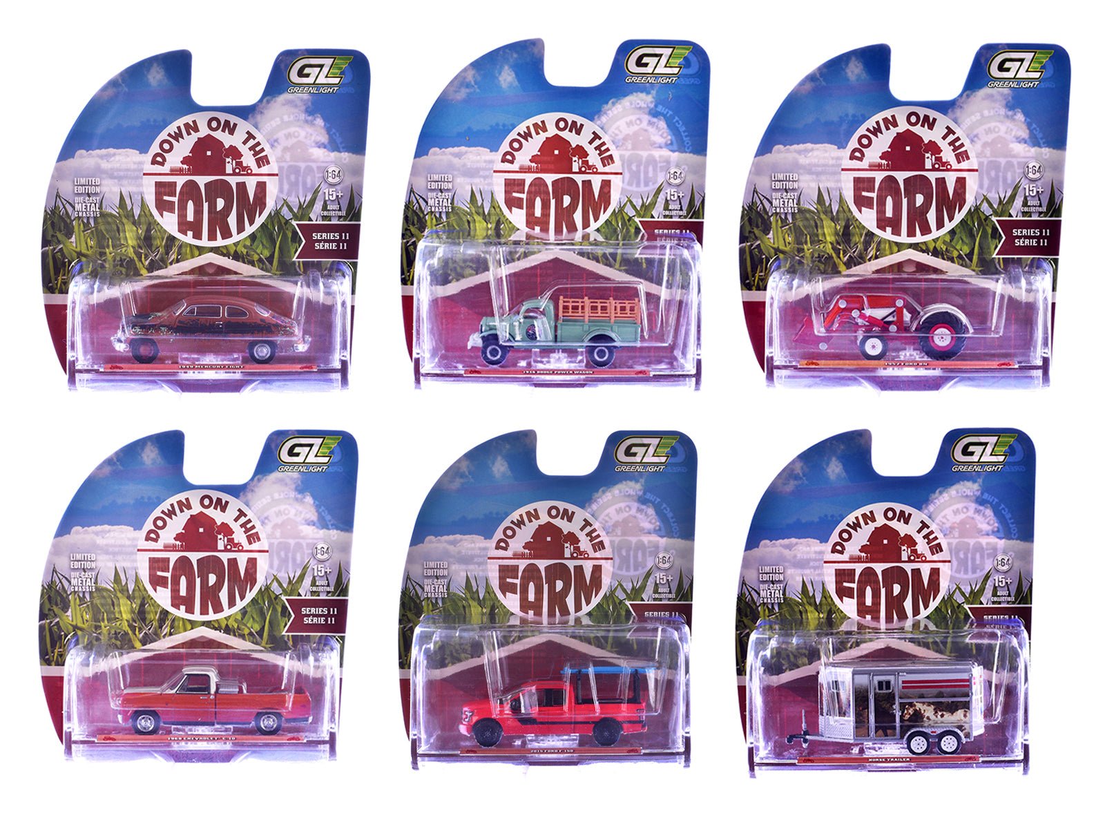 "Down on the Farm" Series 11 Set of 6 pieces 1/64 Diecast Models by Greenlight free shipping USA - Rapid Vehicles