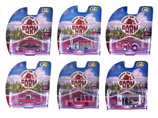 "Down on the Farm" Series 11 Set of 6 pieces 1/64 Diecast Models by Greenlight free shipping USA - Rapid Vehicles