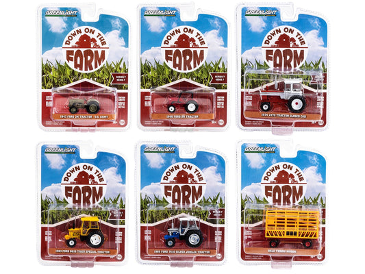 "Down on the Farm" Series Set of 6 pieces Release 7 1/64 Diecast Models by Greenlight free shipping USA - Rapid Vehicles
