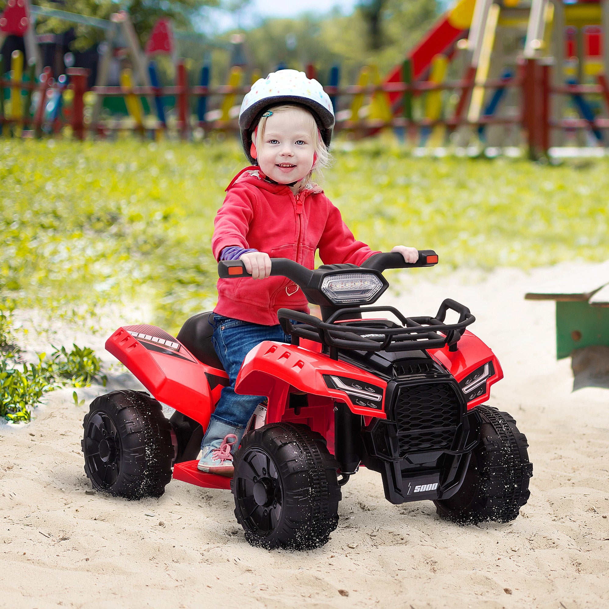 Aosom Kids Ride-on Four Wheeler ATV Car with Real Working Headlights, - Premium Home & Garden from Taupe Shadow - Just $195.99! Shop now at Rapidvehicles