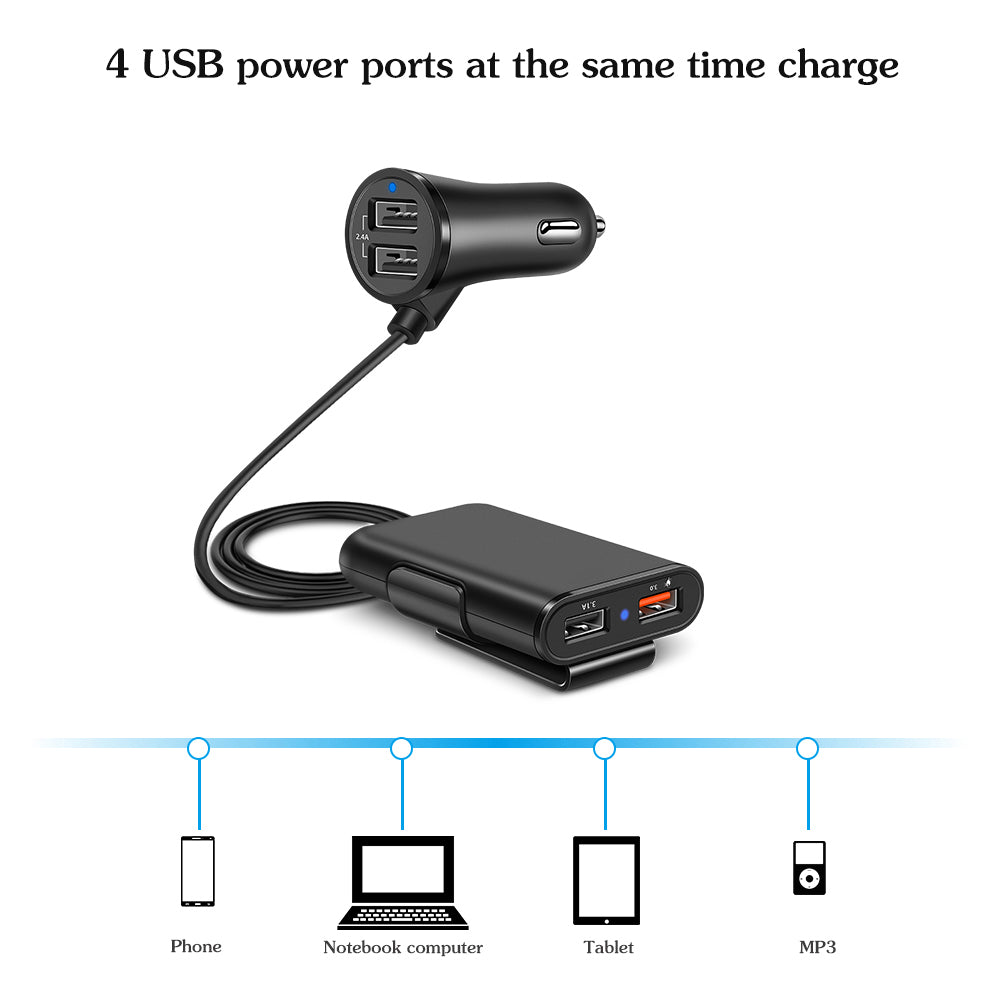 Smart QC3.0 Quick Car USB Charger With A Clip - Premium Automotive from Teal Simba - Just $12.99! Shop now at Rapidvehicles