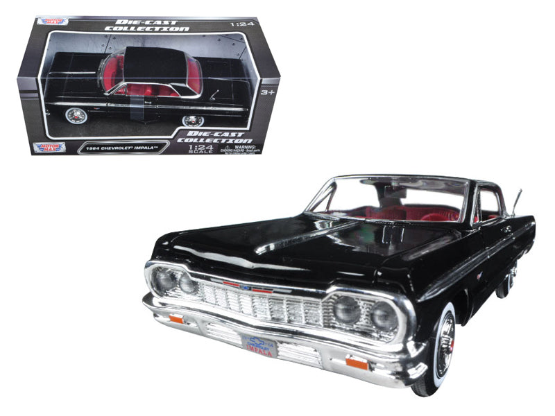 1964 Chevrolet Impala Black with Red Interior 1/24 Diecast Model - Premium  from Rapidvehicles - Just $48.59! Shop now at Rapidvehicles